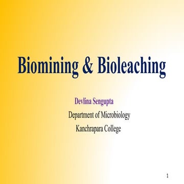 Biomining & bioleaching of ores, its application