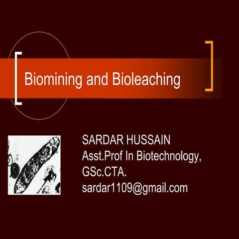Biomining /bioleaching