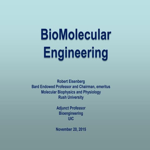 Bio-Molecular Engineering is the Future of Molecular Biology