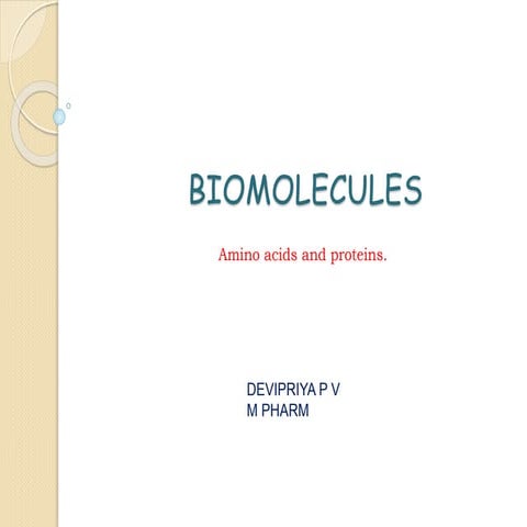 Biomolecules   amino acids and proteins