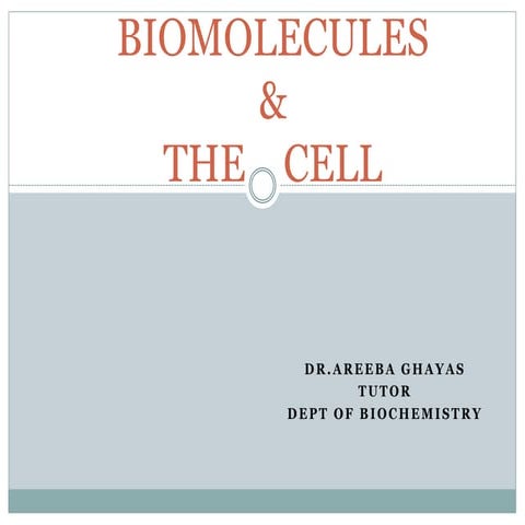 Biomolecules and the cell MEMBRANE, TRANSPORT SYSTEM
