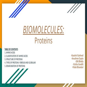 BIOMOLECULES Proteins CARBOHYDRATES FATS | PPTX