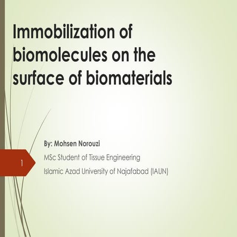Biomolecules immobilization