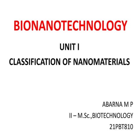 Bionanotechnology 
