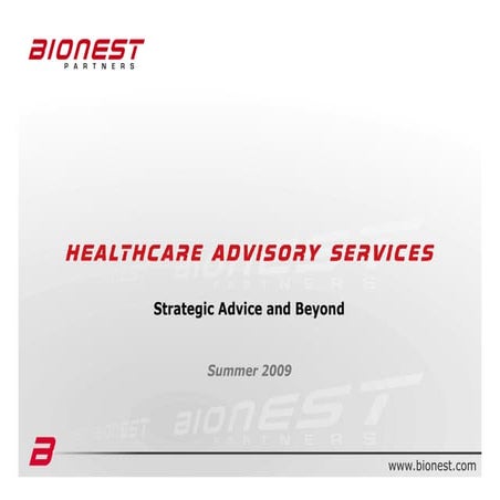 Bionest Partners Capabilities Summer 2009