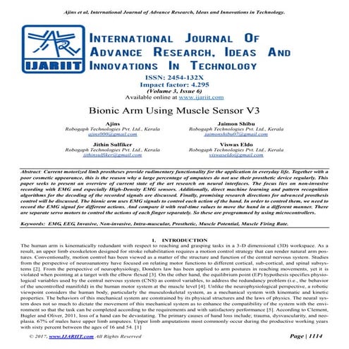 Bionic arm using muscle sensor v3