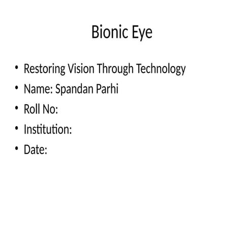 Bionic EYE | PPTX