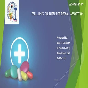 CELL  LINES  CULTURED FOR DERMAL  ABSORPTION