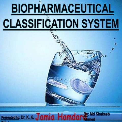 Bio Pharmaceutical Classification BCS.pptx