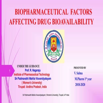 Biopharmaceutical factors affecting  drug bioavaialbility