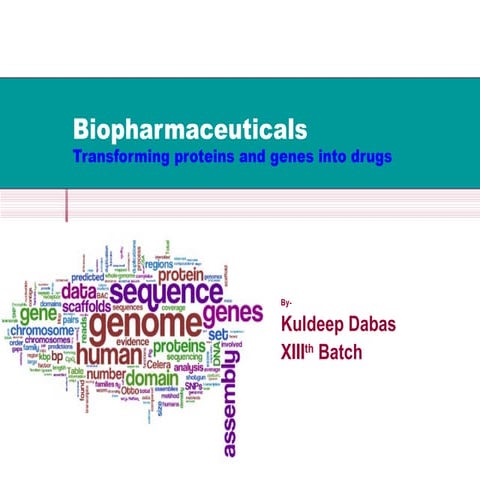 Biopharmaceuticals (Transforming proteins and genes into drugs)