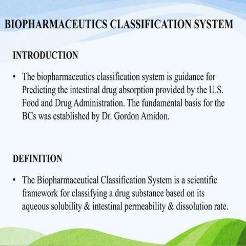Biopharmaceutics classification system