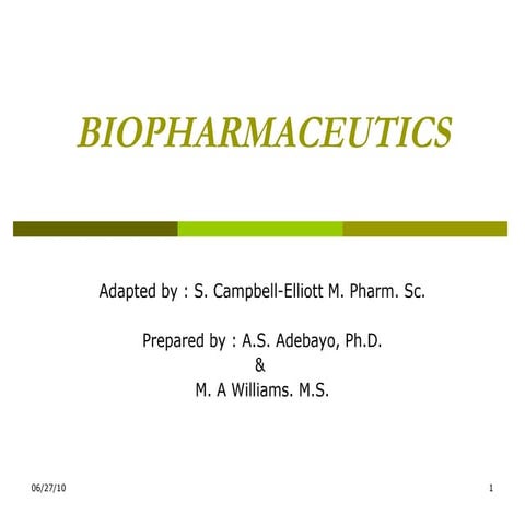 Biopharmaceutics lecture1