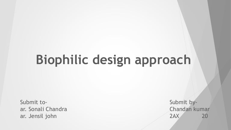 Biophilic design approach
