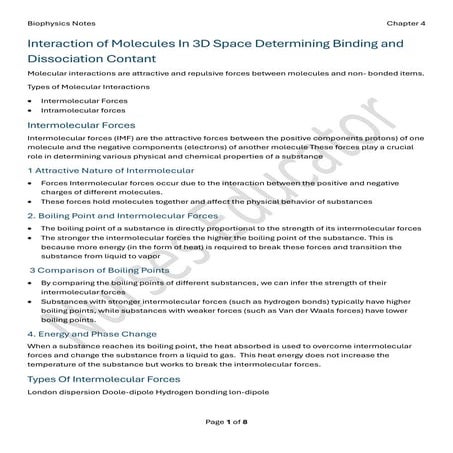 Interaction of Molecules in 3D Space: Determining Binding and Dissociation Constant