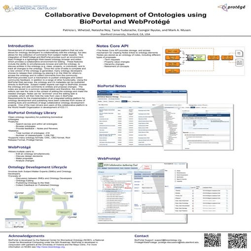 Collaborative Development of Ontologies using  BioPortal and WebProtégé  