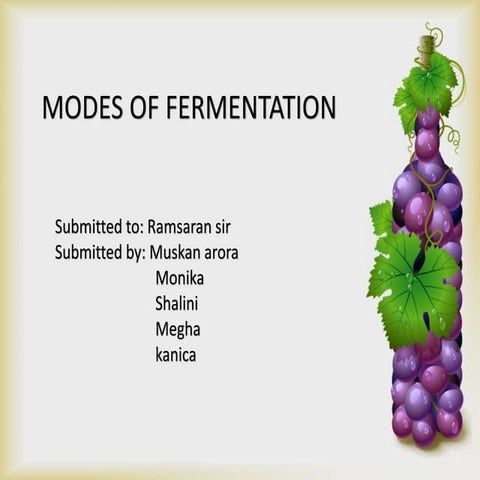 Modes of fermentation