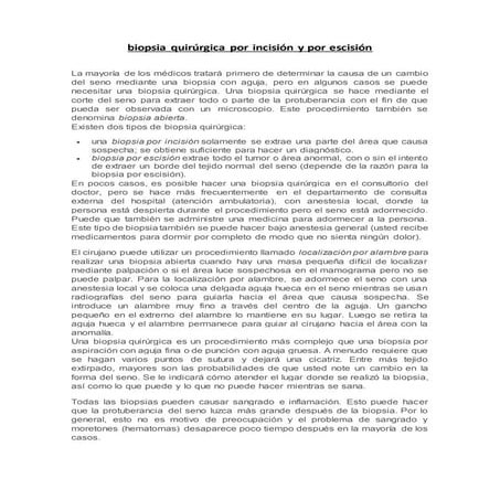 Biopsia quirúrgica por incisión y por escisión