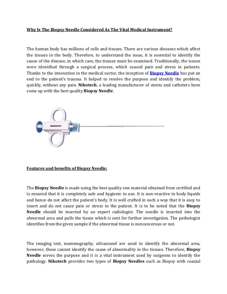 Biopsy needle in Bangalore