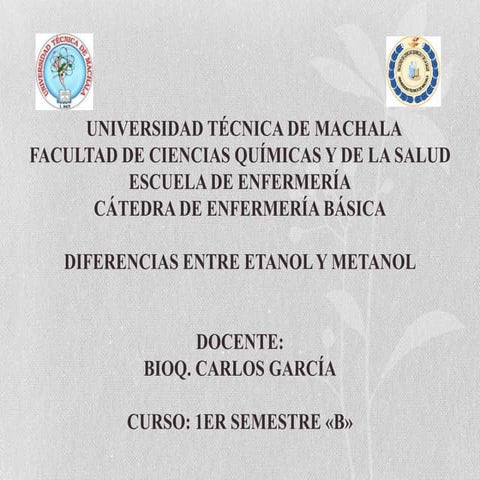 Diferencias entre etanol y metanol