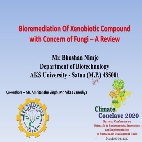 Bioremidation of xenobiotic compound