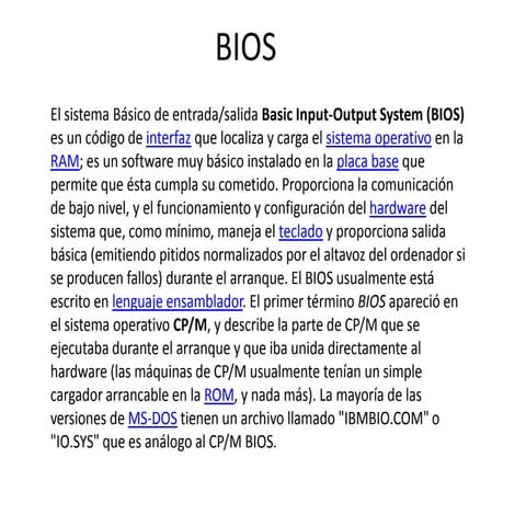 Presentacion del bios | PPTX