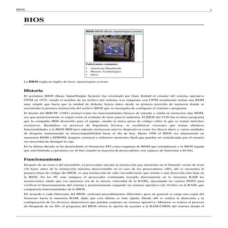 BIOS (Basic Input/Output System) | PDF