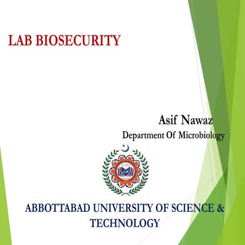 Biosafety &amp; biosecurity   lab biosecurity