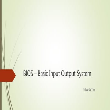 Bios – Basic Input Output System | PPT