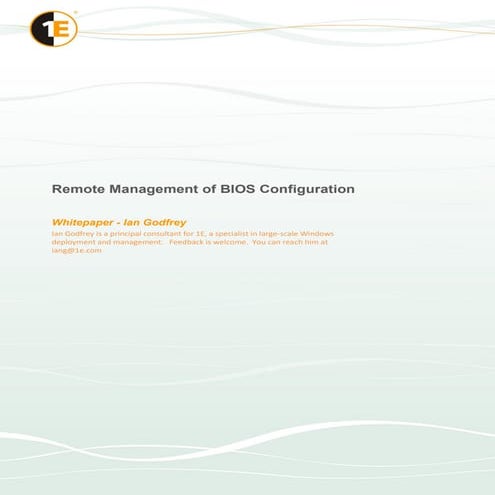 Bios configuration management