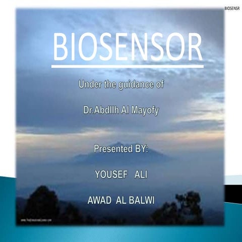 Enzyme based Biosensor for pesticide Detection | PPTX