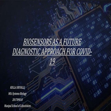 Biosensors as a future diagnostic approach for covid 19 | PPTX