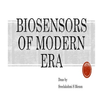Biosensors of modern era