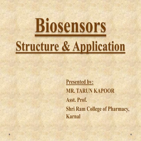 Biosensors (structure and application)