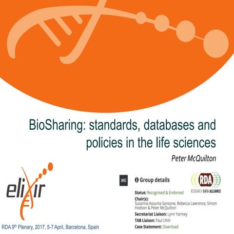 BioSharing, an ELIXIR Interoperability Platform resource