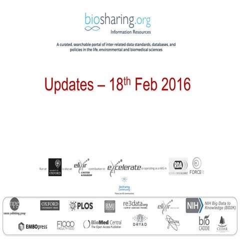 BioSharing - Update - Feb2016