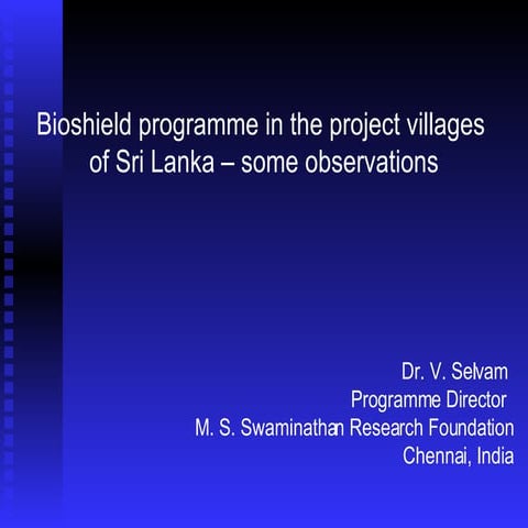 Bioshield In Sri Lanka Dr Selvam | PPT