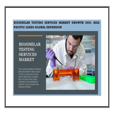 Biosimilar Testing Services Market Growth 2030: Asia-Pacific Leads ...