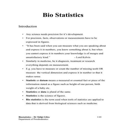 Biostatistics