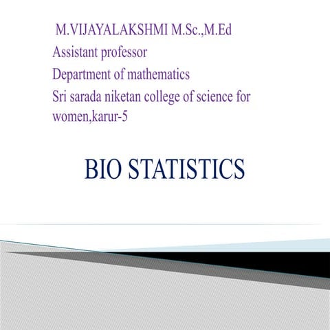 BIOSTATISTICS for third year hospital administration