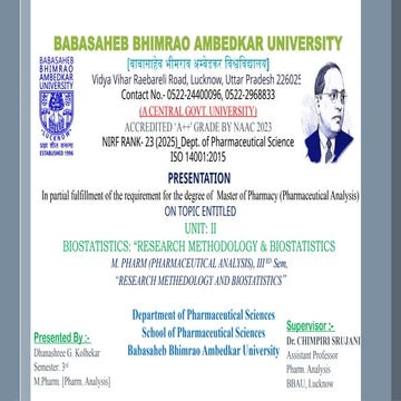 Biostatistics_Unit_II_Research Methodology And Biostatistics.pptx