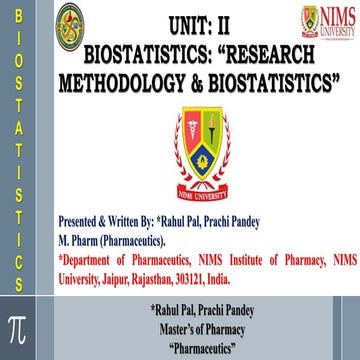 Biostatistics_Unit_II_Research Methodology & Biostatistics_M. Pharm (Pharmace...