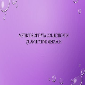 Methods of Data Collection in Quantitative Research (Biostatistik)