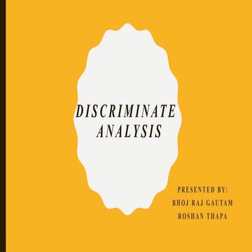 discriminate analysis of Biostatistics ppt for MPH Students