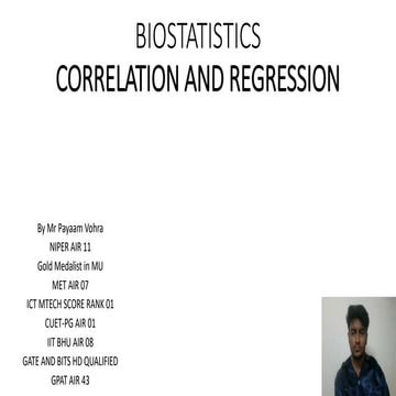 Biostats coorelation vs rREGRESSION.DIFFERENCE BETWEEN CORRELATION AND REGRES...