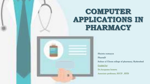 Use of computers in hospital pharmacy, biostatistics and research methodology...