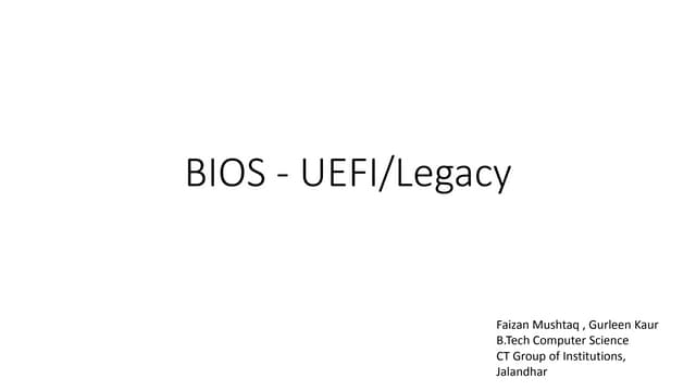 Bios vs uefi