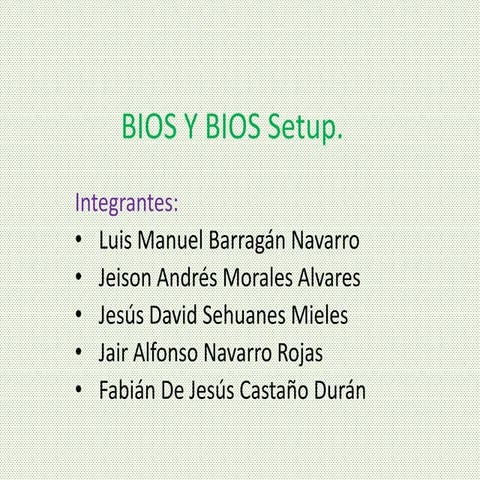 Bios y bios setup | PPTX