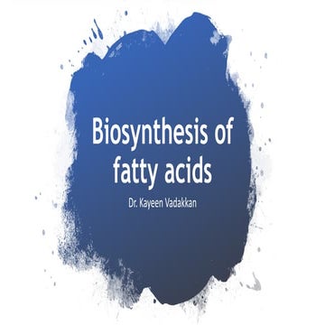 Biosynthesis of fatty acid