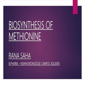 BIOSYNTHESIS OF METHIONINE